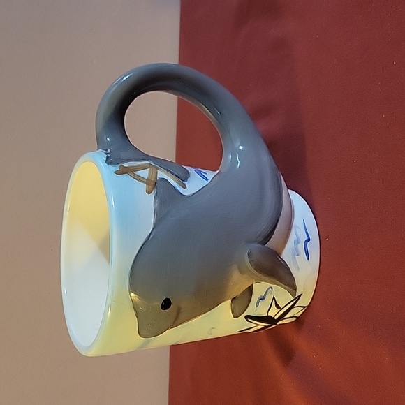 Dolphin Mug Certified International Whale Ocean Tail Handle Large Cup 16oz 3D - Picture 1 of 6